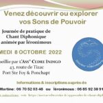 Journée de pratique de Chant Diphonique le 8 octobre à Port Ste Foy.