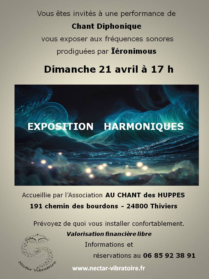 Exposition Harmoniques le dimanche 21 avril à Thiviers