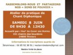 Atelier de découverte de Chant diphonique le samedi 8 juin à Thiviers.