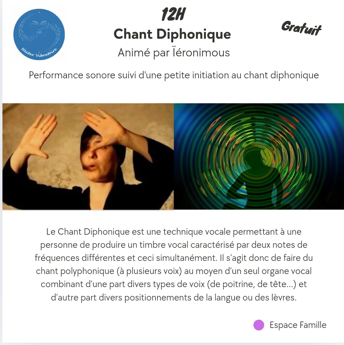 Bain Soinore© & initiation diphonique à Champniers-et-Reilhac (24)