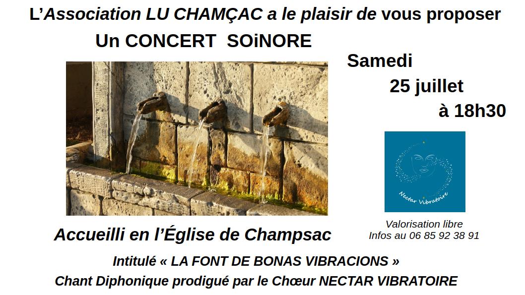 CONCERT SOiNORE le 25 juillet 2026 à Champsac